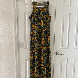 Toad&Co Floral Midi Dress - Blue and Yellow
